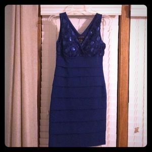 Royal blue Size 4 sequin top bodycon dress